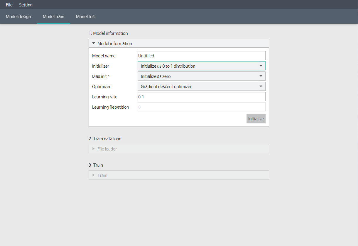 xor problem - build model - set model parameter