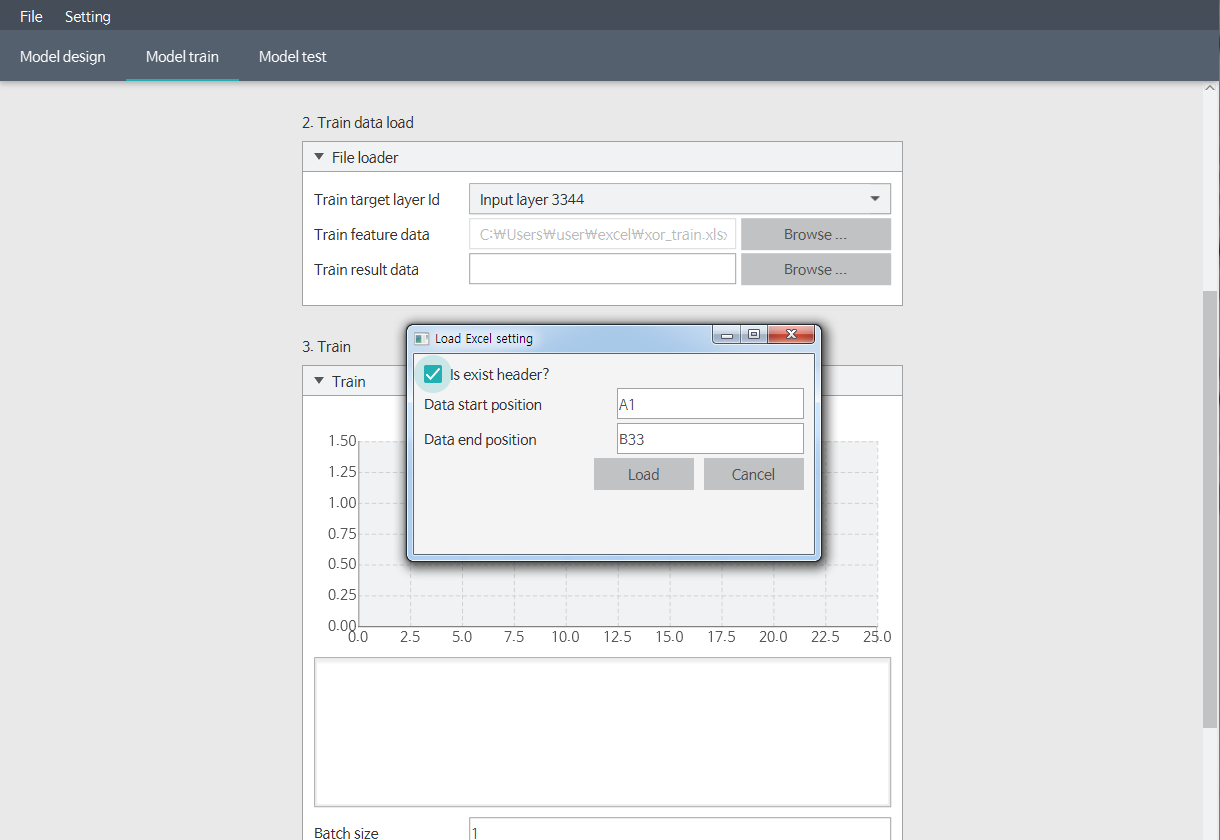 xor problem - build model - load feature data